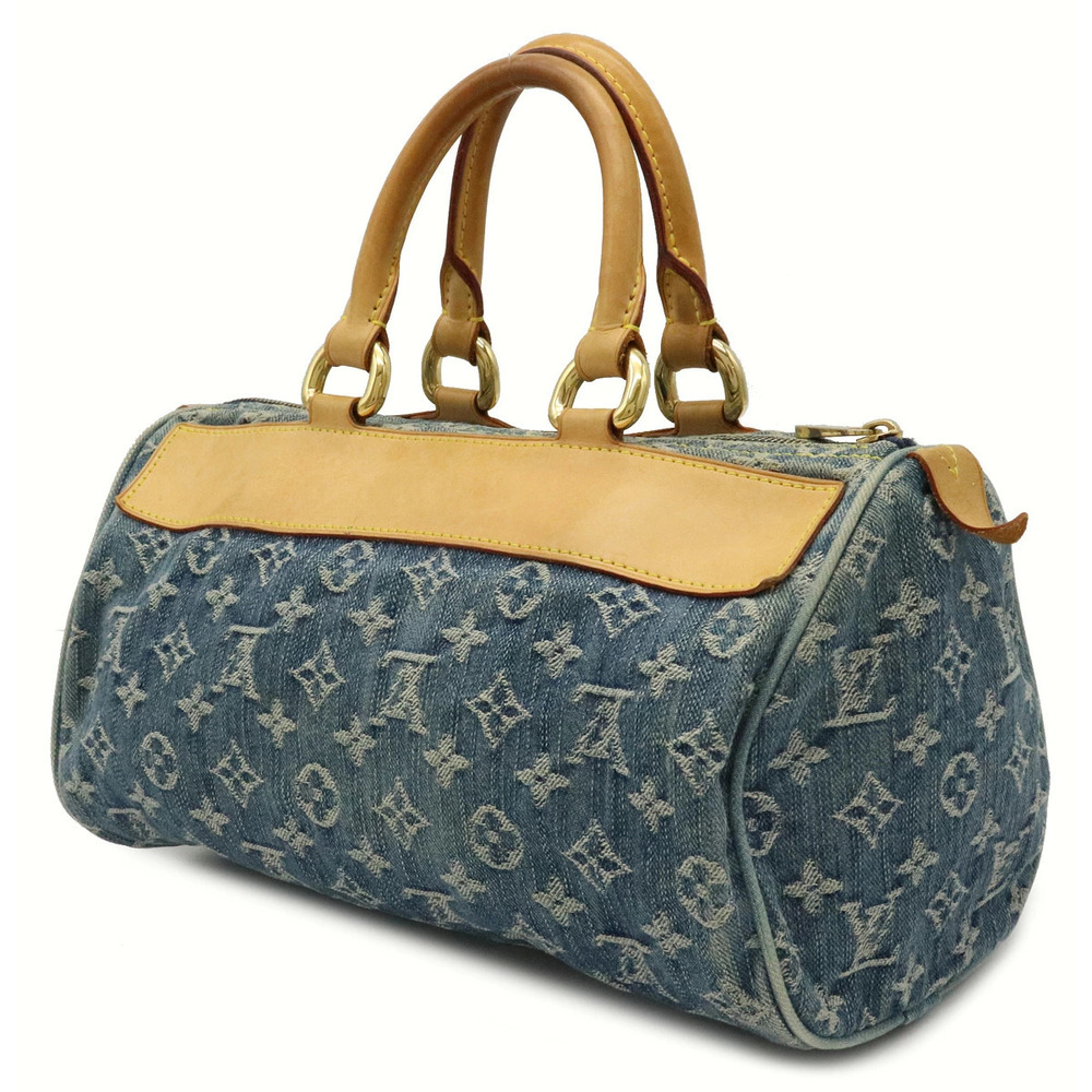 Louis Vuitton Blue Handbag Monogram Speedy Neo Denim Bag Boston